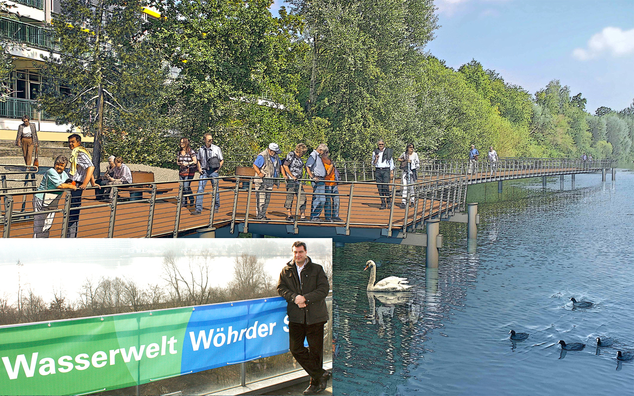Finanzminister Söder: ,,Nürnbergs Wöhrder See soll eine tolle Flaniermeile bekommen. Fotos (2): oh/Wasserwirtschaftsamt Nürnberg