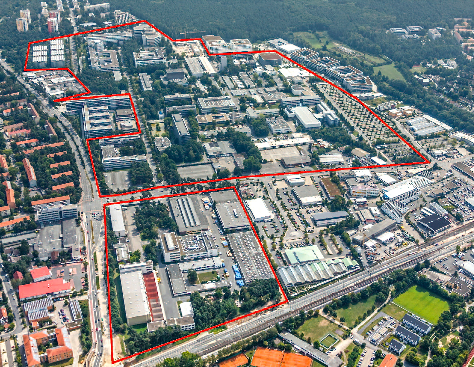 Das heutige Siemens-Areal im Süden von Erlangen. Foto: Siemens Pressebild