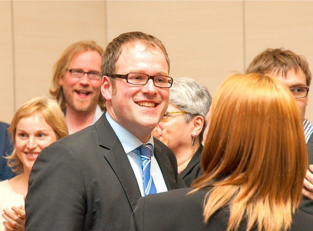 ... während Herausforderer Florian Janik die Freude ins Gesicht geschrieben steht. Fotos (4): R. Rosenbauer
