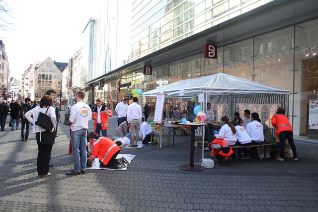 Aktion vom Arbeiter-Samariter-Bund in der Nürnberger City. | Foto: oh/ASB