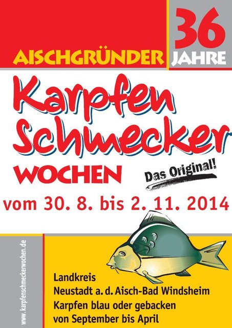 Karpfenschmeckerwochen 30.08.-02.11.2014 - und danach noch weiterhin leckere gebackene und blaue Karpfen bis in den April 2015 hinein