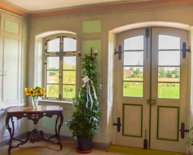 Zimmer mit Aussicht im ,,Jagdschlösschen", Freilandmuseum Bad Windsheim. | Foto: Nicole Fuchsbauer