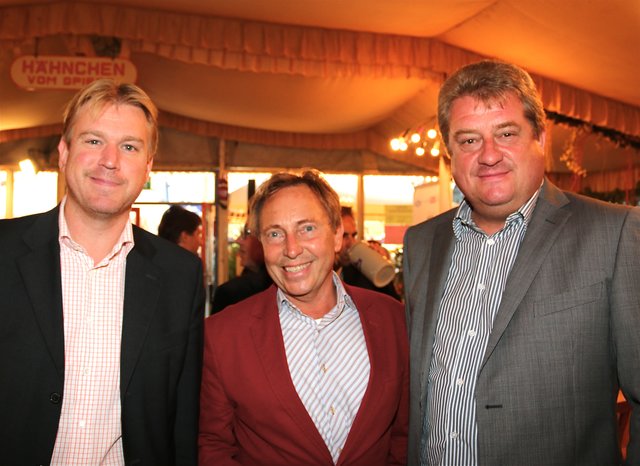 Immobilienunternehmer Thomas Sommer (r.), Agentur-Chef Thomas Mohr (l.) und Alfred Ach, Multiplex-Kino Nürnberg / Fürth. Foto: John R. Braun