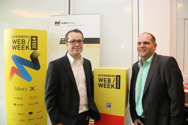 Ingo di Bella (Organisator Nürnberg WebWeek, l.), und Markus Neubauer (CEO Silbury).