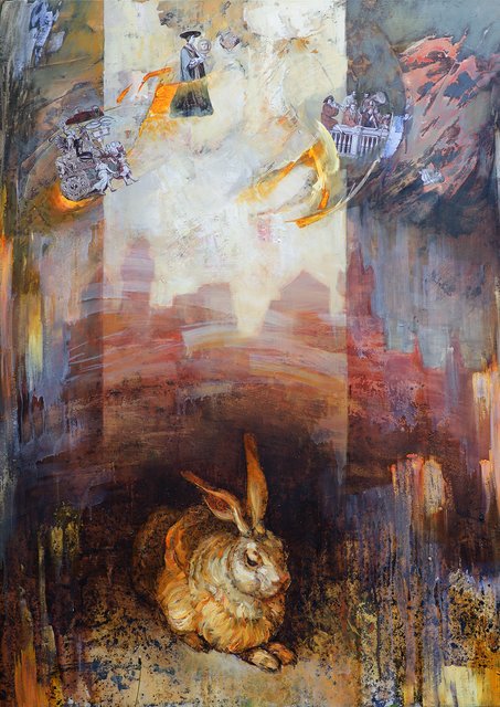 Ausstellung in der Kulturscheune Nürnberg: ,,Hase" von Wladimir Zalyasko.
