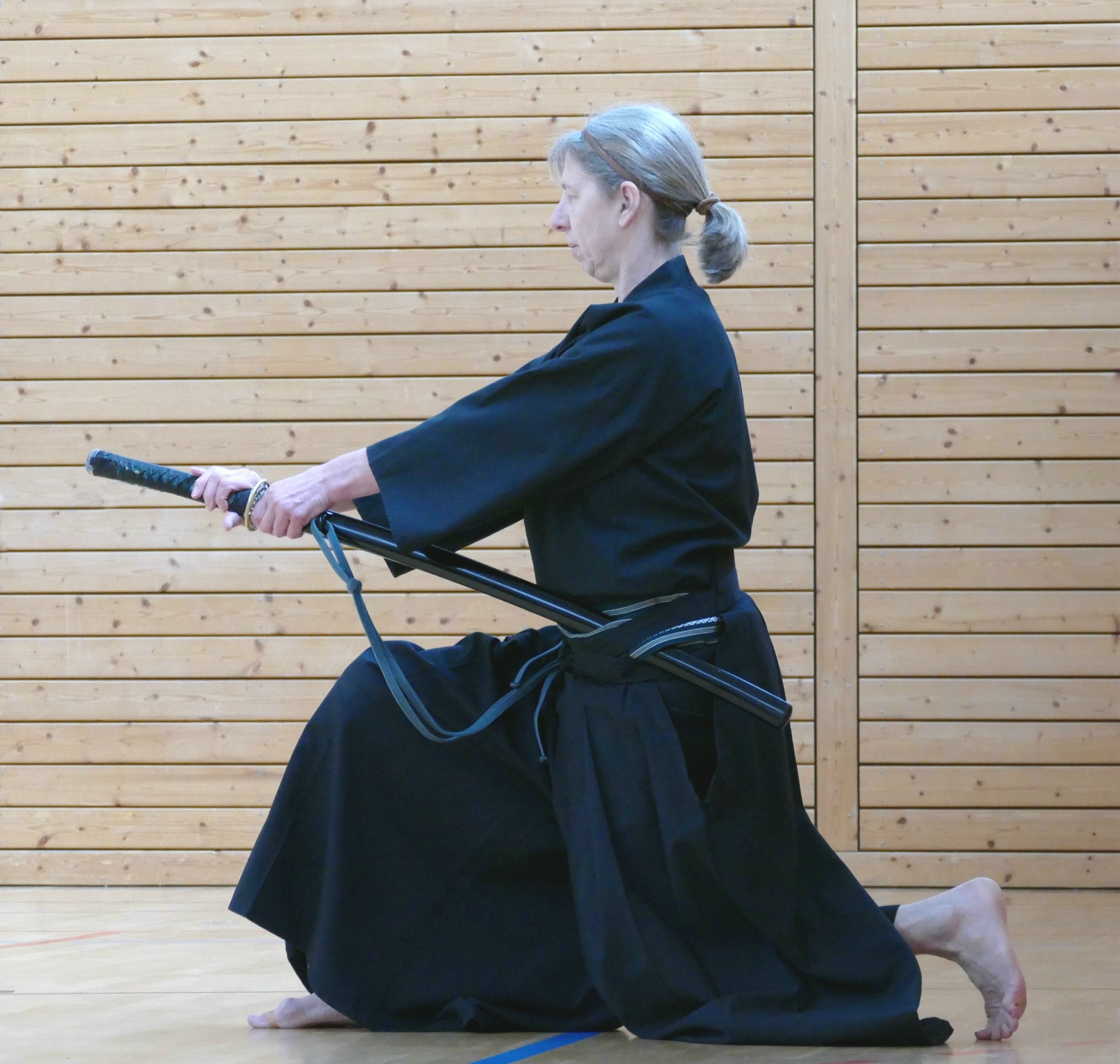 Sylvia Ordynsky (7. Dan Renshi) war vor über dreißig Jahren die Initiatorin für das Iaido in Deutschland.