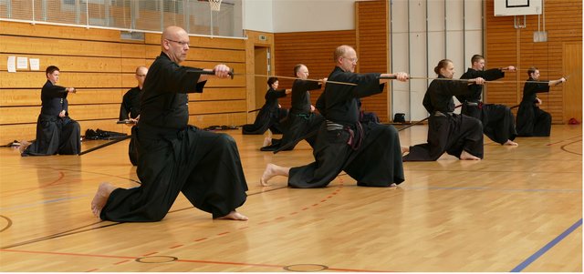 Nidan- und Sandan-Training.