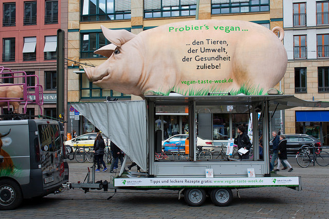 Auf Städtetour zum Wohle der Tiere: Die Albert Schweitzer Stiftung für unsere Mitwelt setzt sich seit dem Jahr 2000 gegen die Massentierhaltung und für die Verbreitung der veganen Lebensweise ein. Mehr erfahren Sie über @SchweitzerTiere auf Twitter und unter http://albert-schweitzer-stiftung.de.