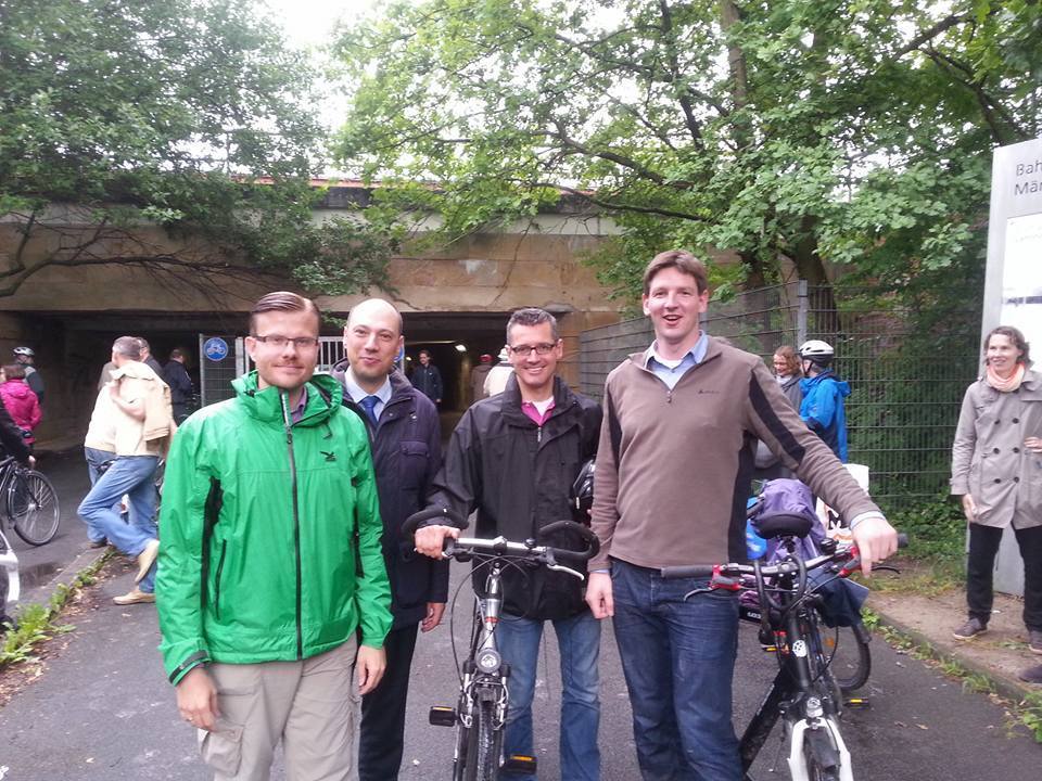 v.l.n.r. Stadtrat Marcus König, Stadtrat Andreas Krieglstein, Wirtschaftsreferent Dr. Michael Fraas und Stadtrat Alexander Christ (Vorsitzender der CSU Langwasser)