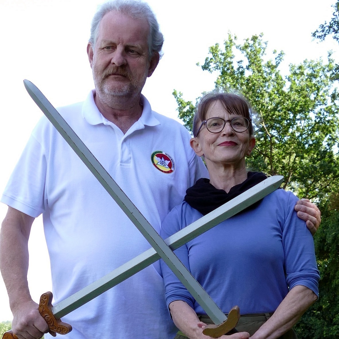 Matthias Dülp, hoch graduierter Kampfkünstler und Leiter von Kampfkunst Igensdorf mit Annette Maul nicht so hoch graduierte Kampfkünstlerin und Taichilehrerin aus Nürnberg.