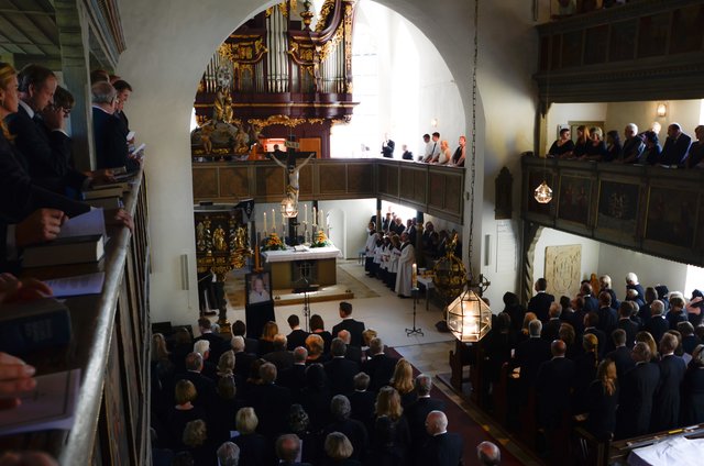Requiem in der evangelischen Kirche Heiligenstadt zum Tode von Otto Philipp Schenk Graf von Stauffenberg mit Familie, Freunden und Gemeindemitgliedern. | Foto: Nicole Fuchsbauer