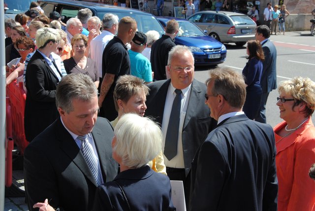 Erster Bürgermeister der Stadt Stein Kurt Krömer und Zweiter Bürgermeister Ralf Bender mit Ehefrauen. Foto: Schiebe, Stadt Stein