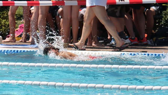 Michael Schüller beim Freistilschwimmen in der Rettungsstaffel Foto: Langhardt, Zirndorf
