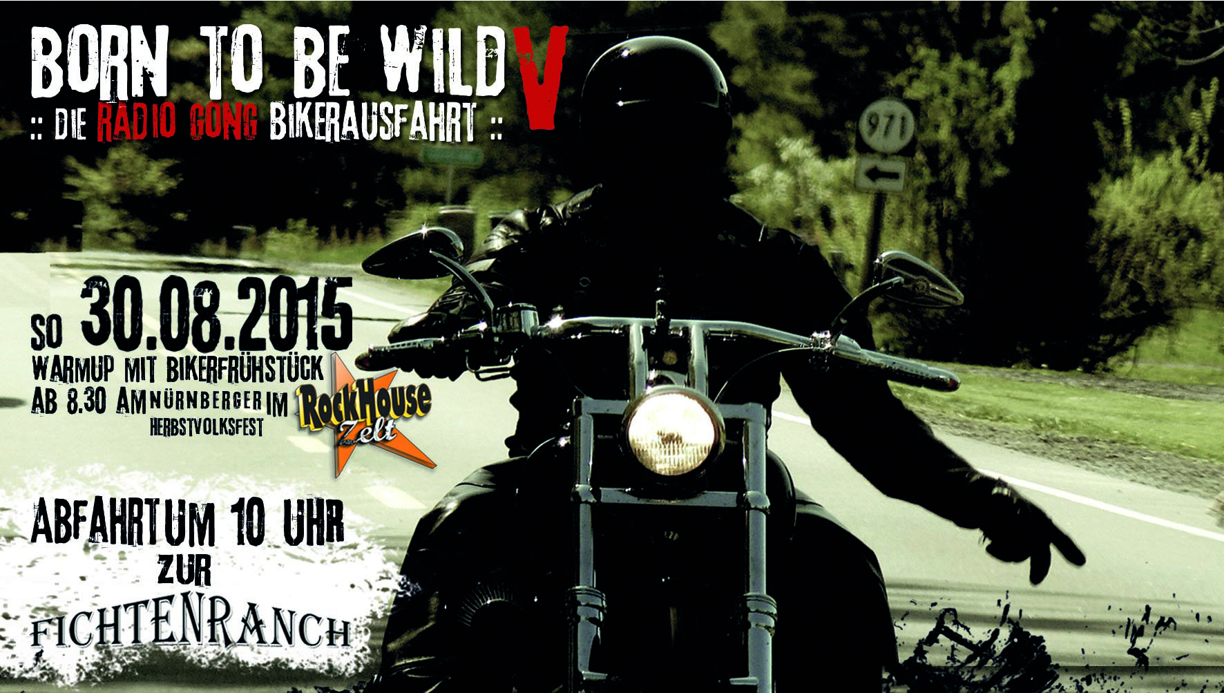 Bereits zum fünften Mal gibt Radio Gong 97.1 den Startschuss für seine Motorradausfahrt „Born To Be Wild“.