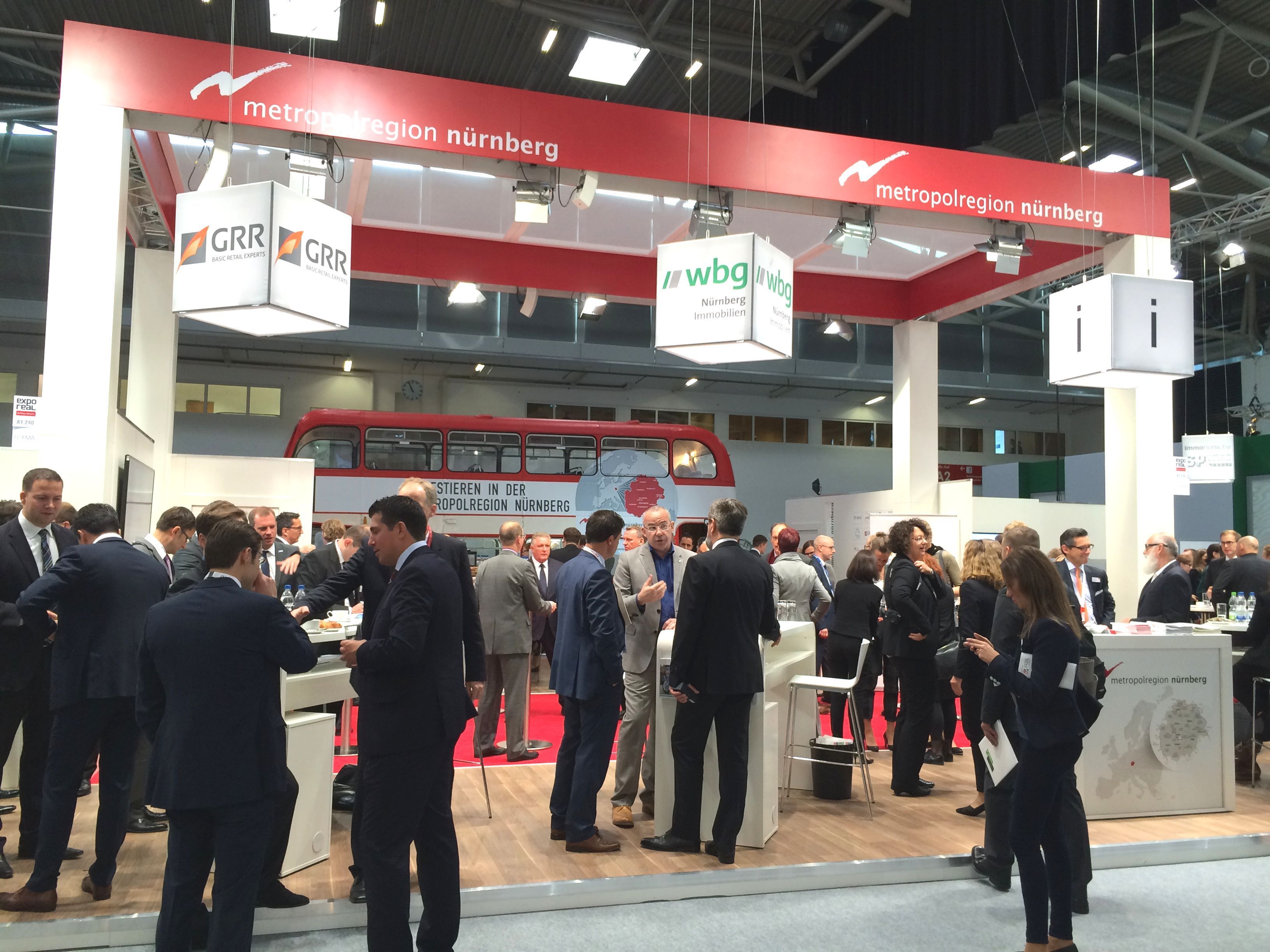 Messestand der Europäischen Metropolregion auf der Expo-Real am 6. Oktober 2015.