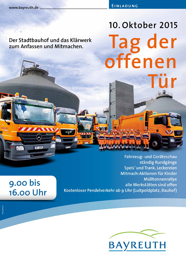 Buntes Programm beim Tag der offenen Tür im Bauhof und Klärwerk der Stadt Bayreuth.