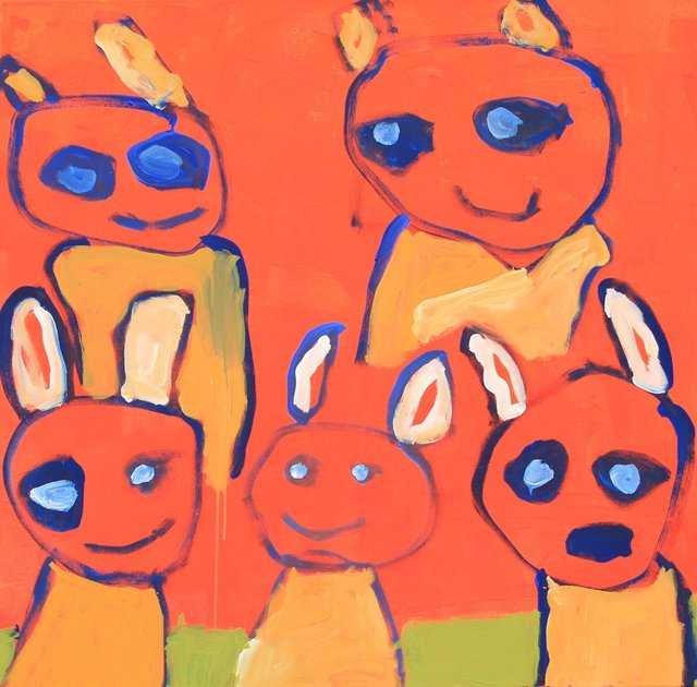 Eine Tierfamilie hat Otfried Kölpen gemalt. Foto: oh