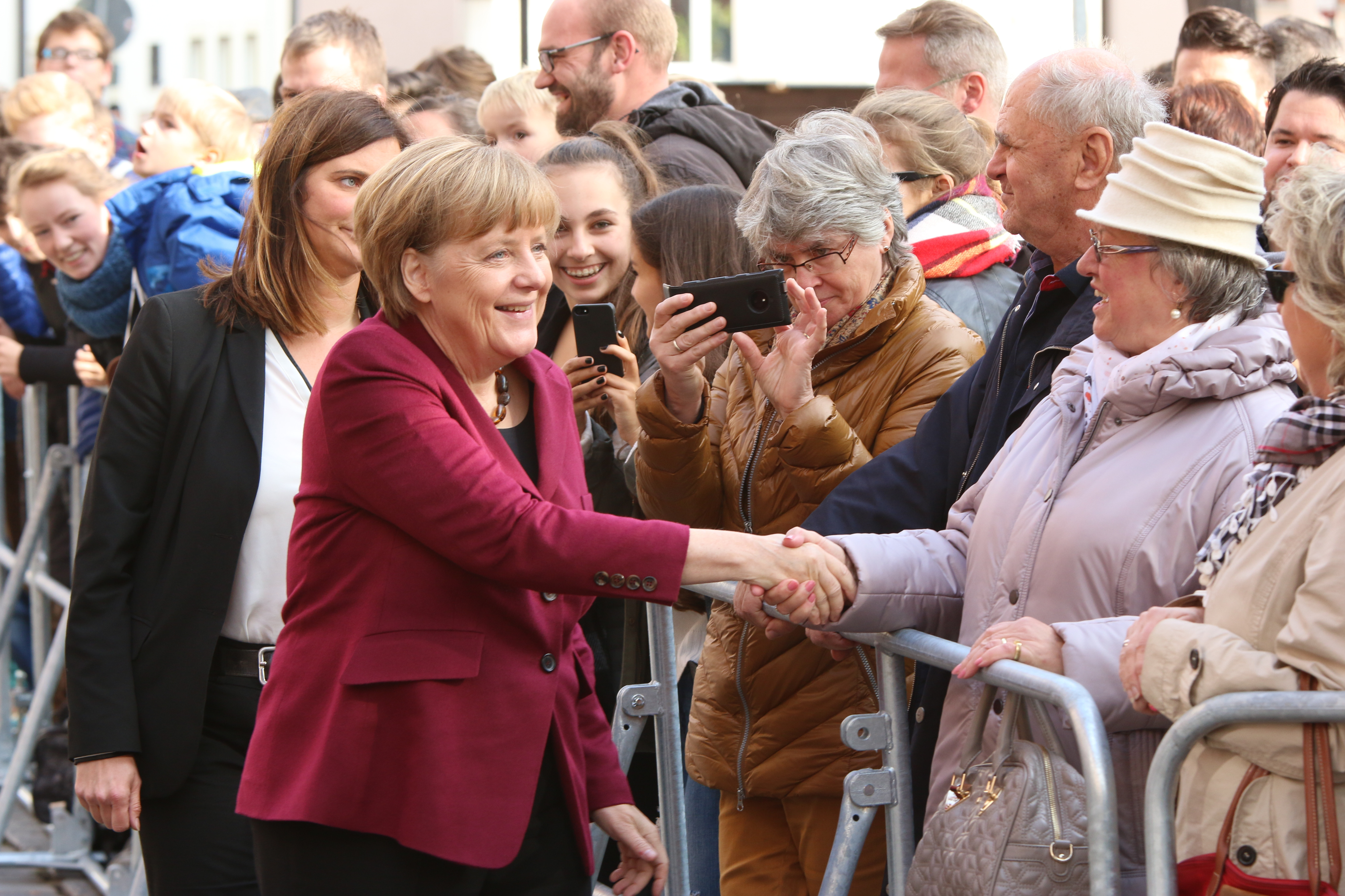 Bundeskanzlerin Angela Merkel zu Besuch beim Bürgerdialog in Nürnberg.