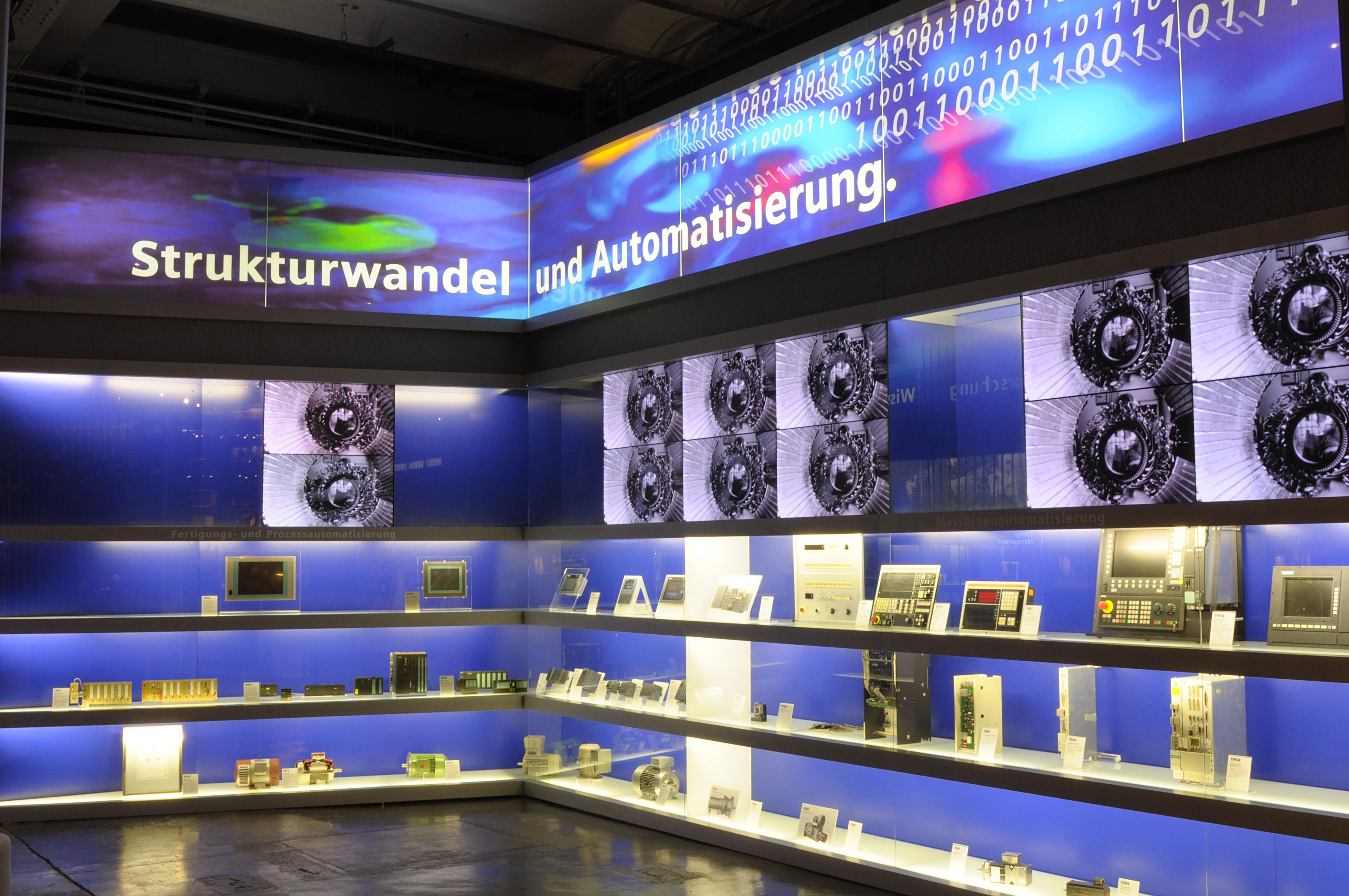 Blick in die überarbeitete Museumseinheit ,,Strukturwandel und Automatisierung" im Museum Industriekultur.