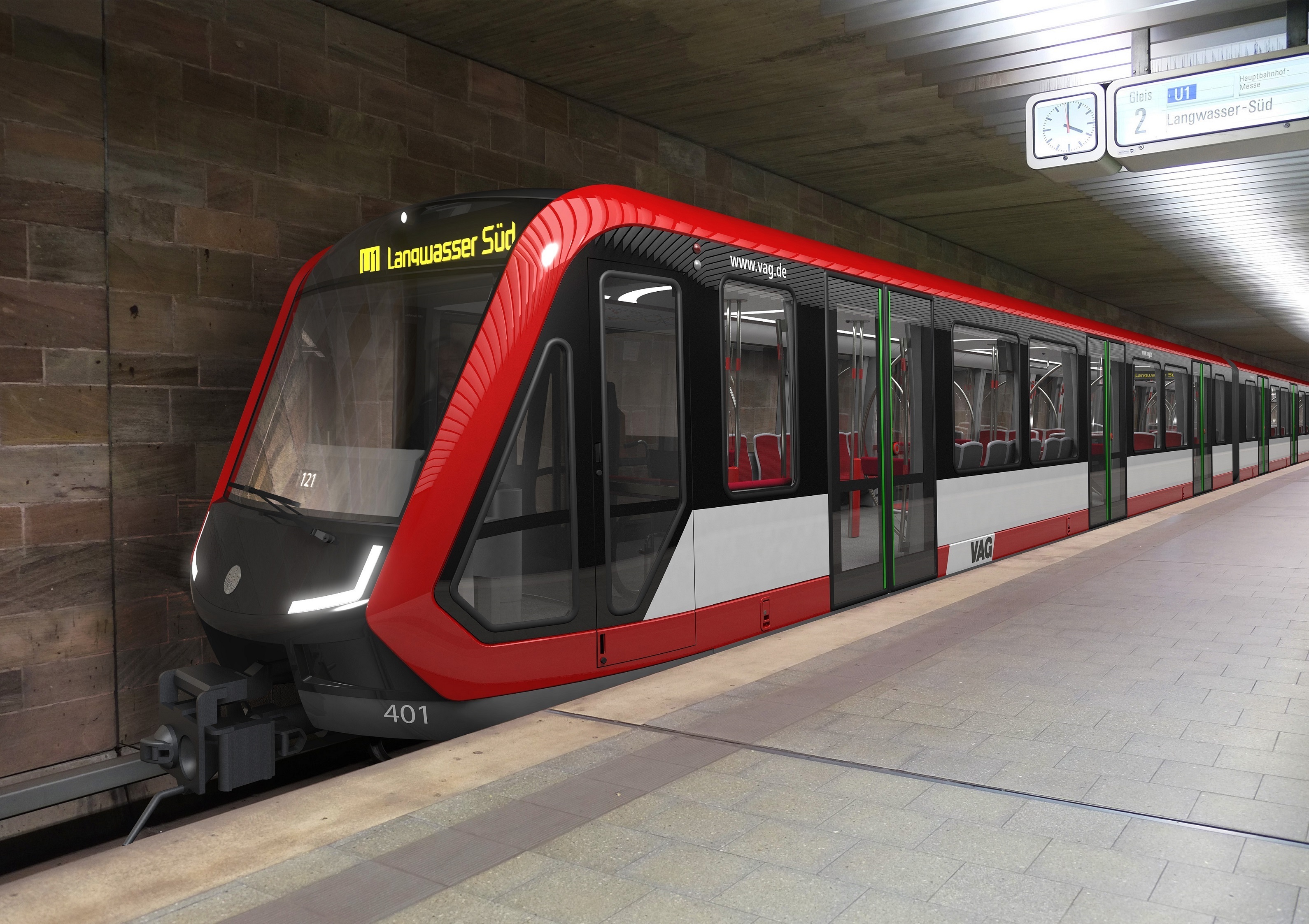 Bilder von dem neuen Zug. Diese stammen aus einer Designstudie. Während der Bauphase der Züge können sich Details noch verändern.