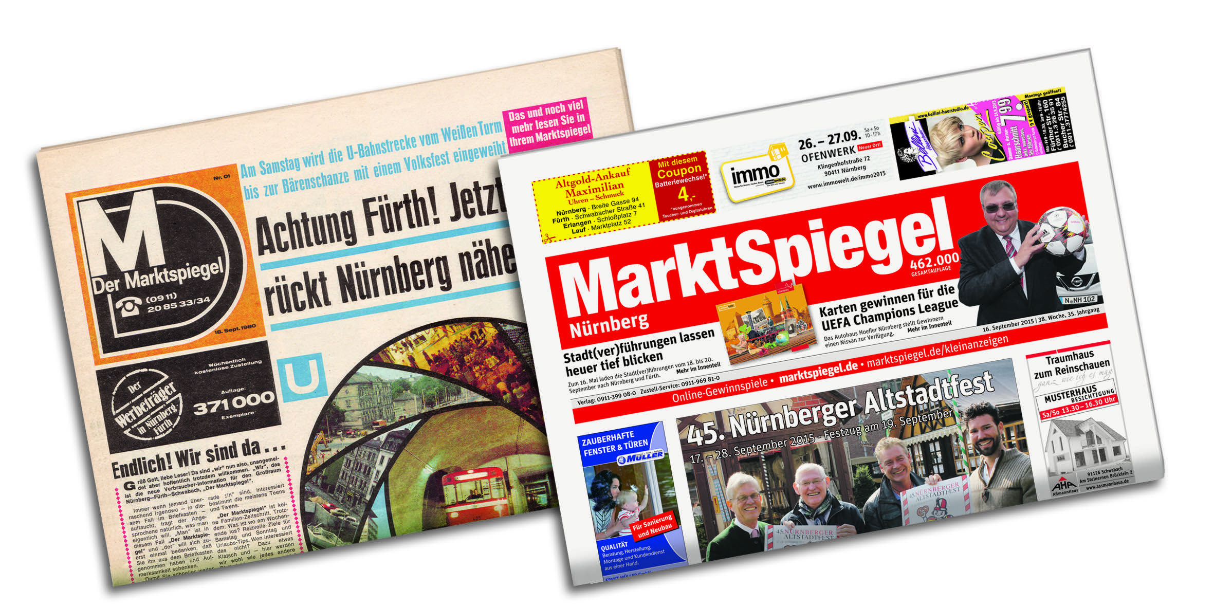 35 Jahren liegen zwischen diesen beiden Ausgaben.