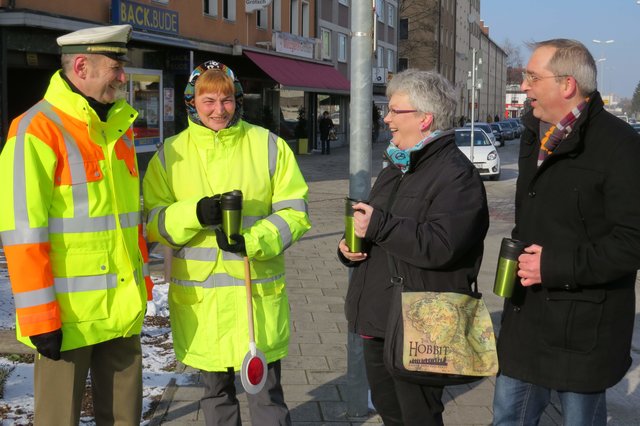 Polizeidirektor Dietmar Neugebauer, Marion Kunze, Heike Heim, Christian Maluga (v.l.n.r.)
