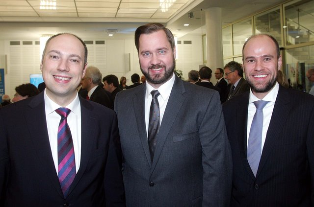 CSU-Kreisvorsitzender Jochen Kohler (M.) mit CSU-Stadtrat Andreas Krieglstein und Ingmar Schellhas (r.), Wirtschaftsreferat Nürnberg. | Foto: J. König