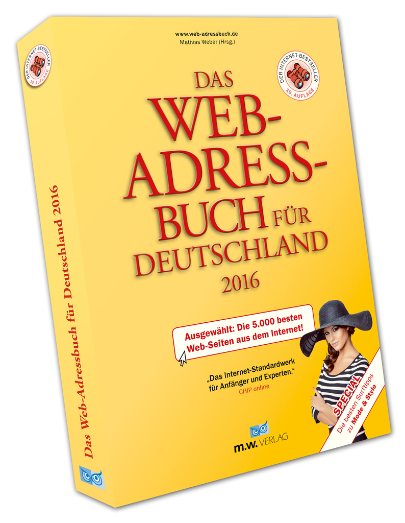Das neue Web-Adressbuch 2016 listet über 5.000 überprüfte Internetadressen auf.