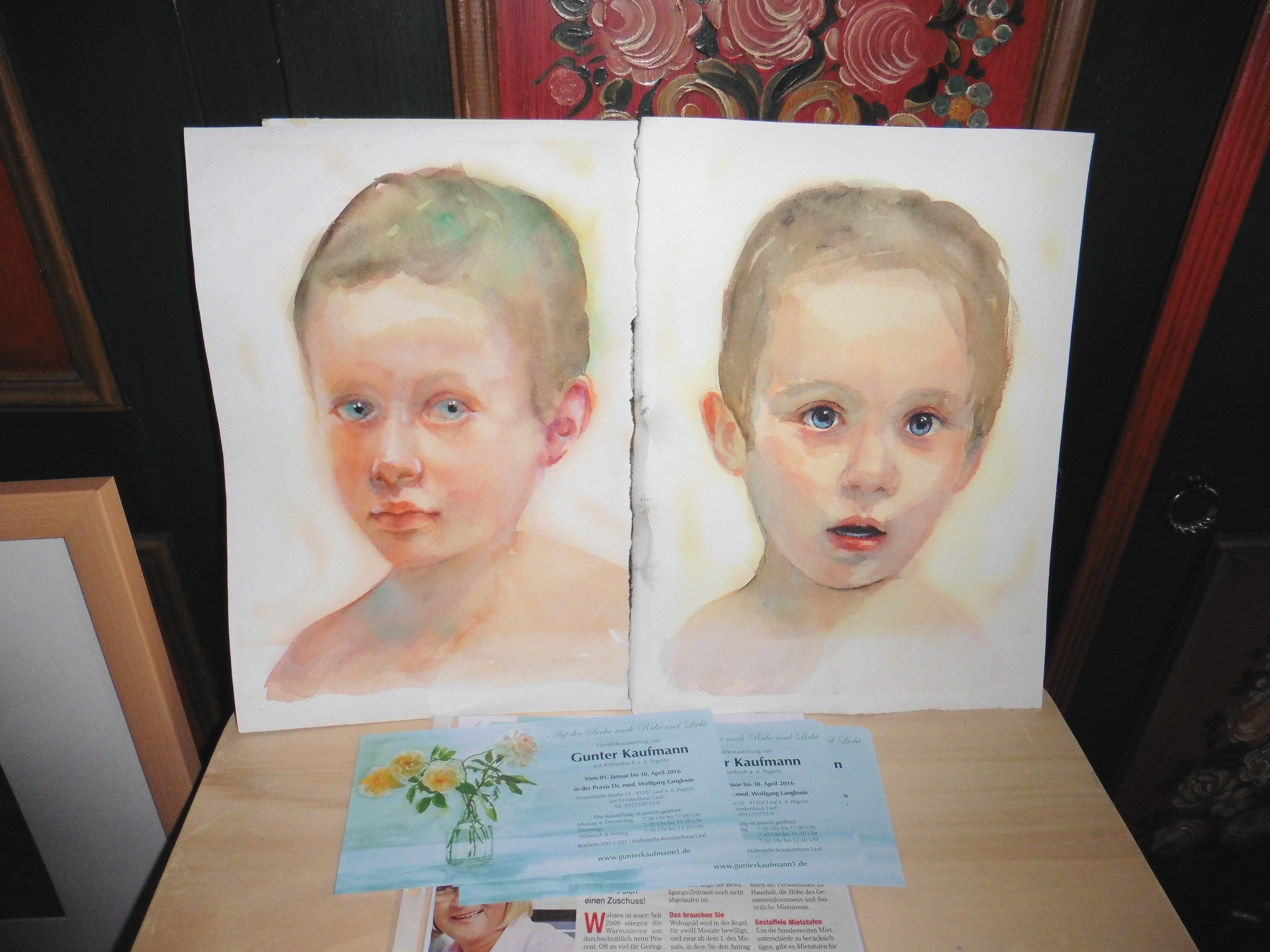 Kinderportraits in Aquarell gemalt