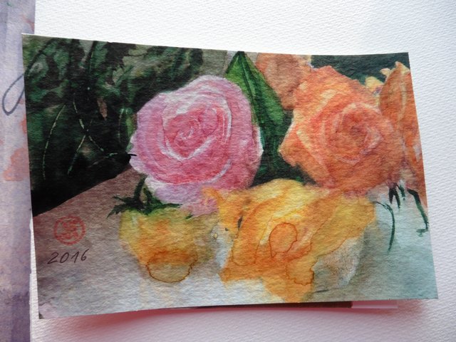 bunte Rosen als Malvorlage in der Malschule Gunter