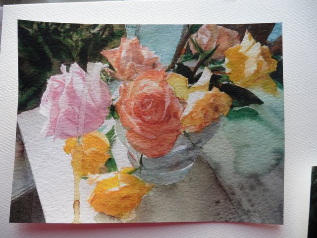 bunte Rosen als Malvorlage in der Malschule Gunter