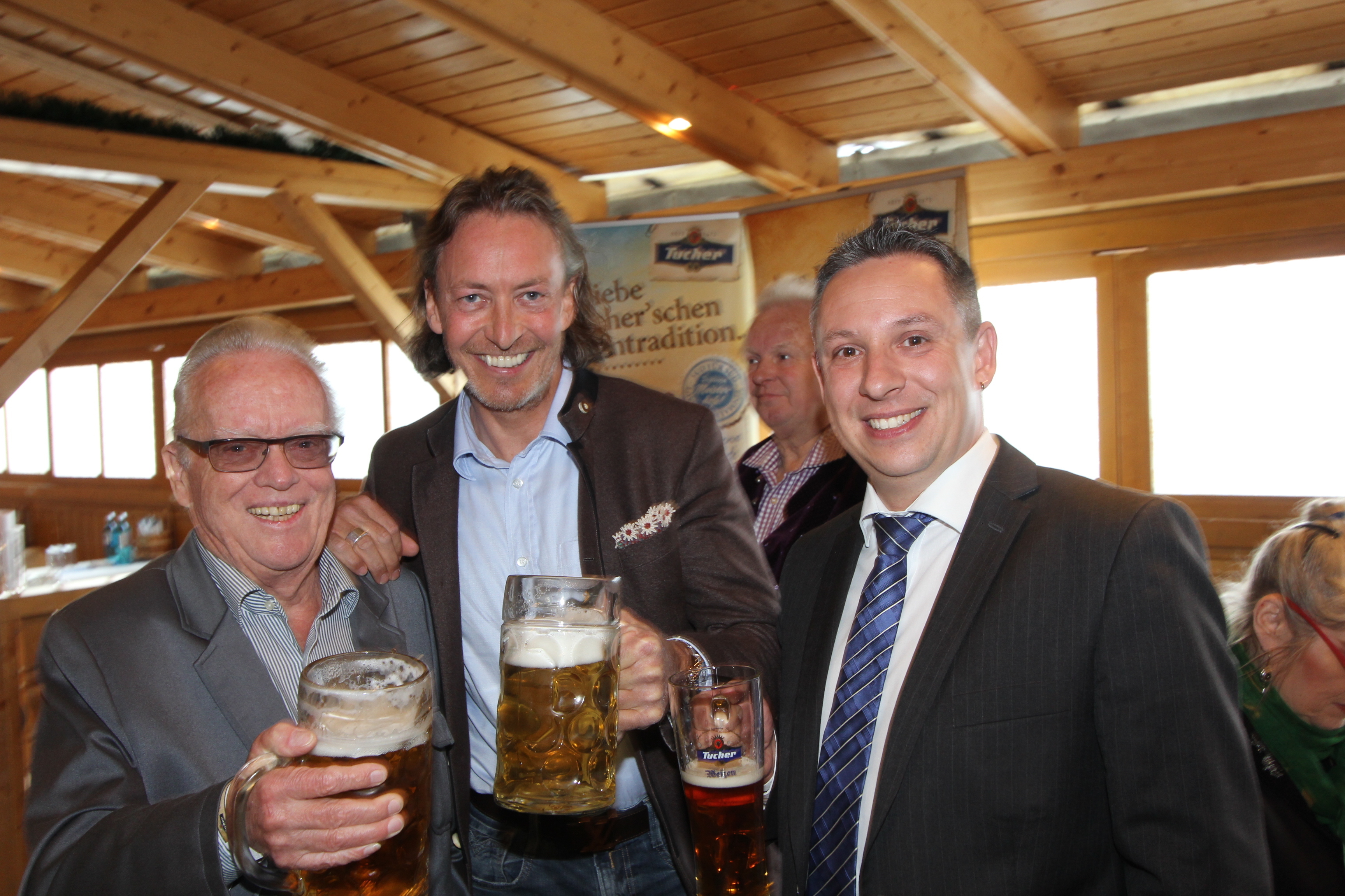 Hotelier Oskar Schlag (l.), Röslein-Wirt Thomas Förster und Protokoll-Chef Christoph Böhmer