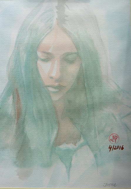 Vorzeichnung mit Bleistift und Lavierung. "Anna"
