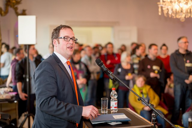 Erlangens Oberbürgermeister Florian Janik bei der Web Week. | Foto: Christian Lindner