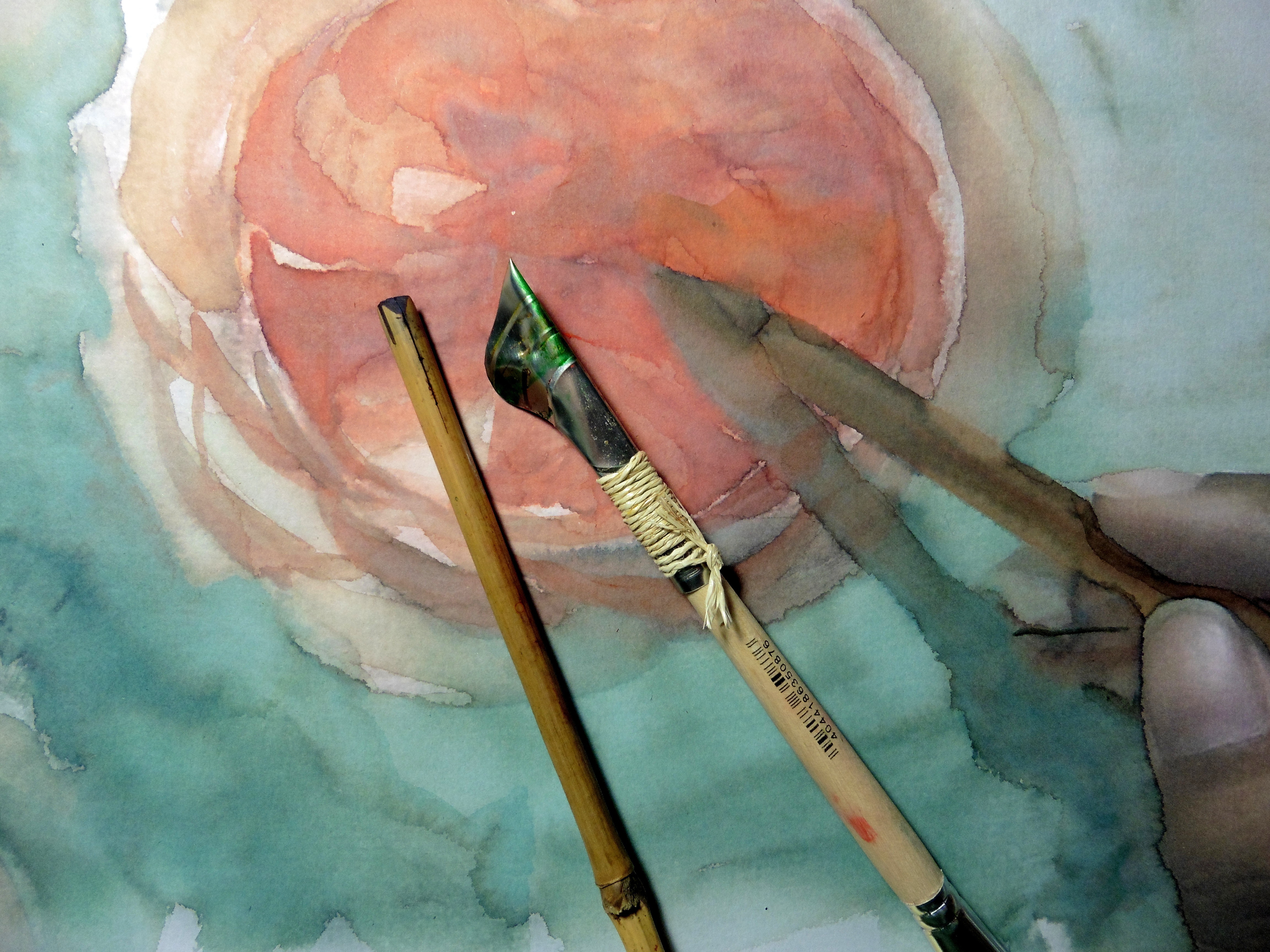 Aquarell mit einer Colafeder