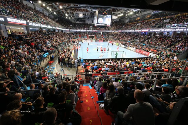 Ausverkauft: Beim Weltrekordspiel des HC Erlangen war die ARENA voll besetzt. | Foto: Udo Dreier/bayernpress