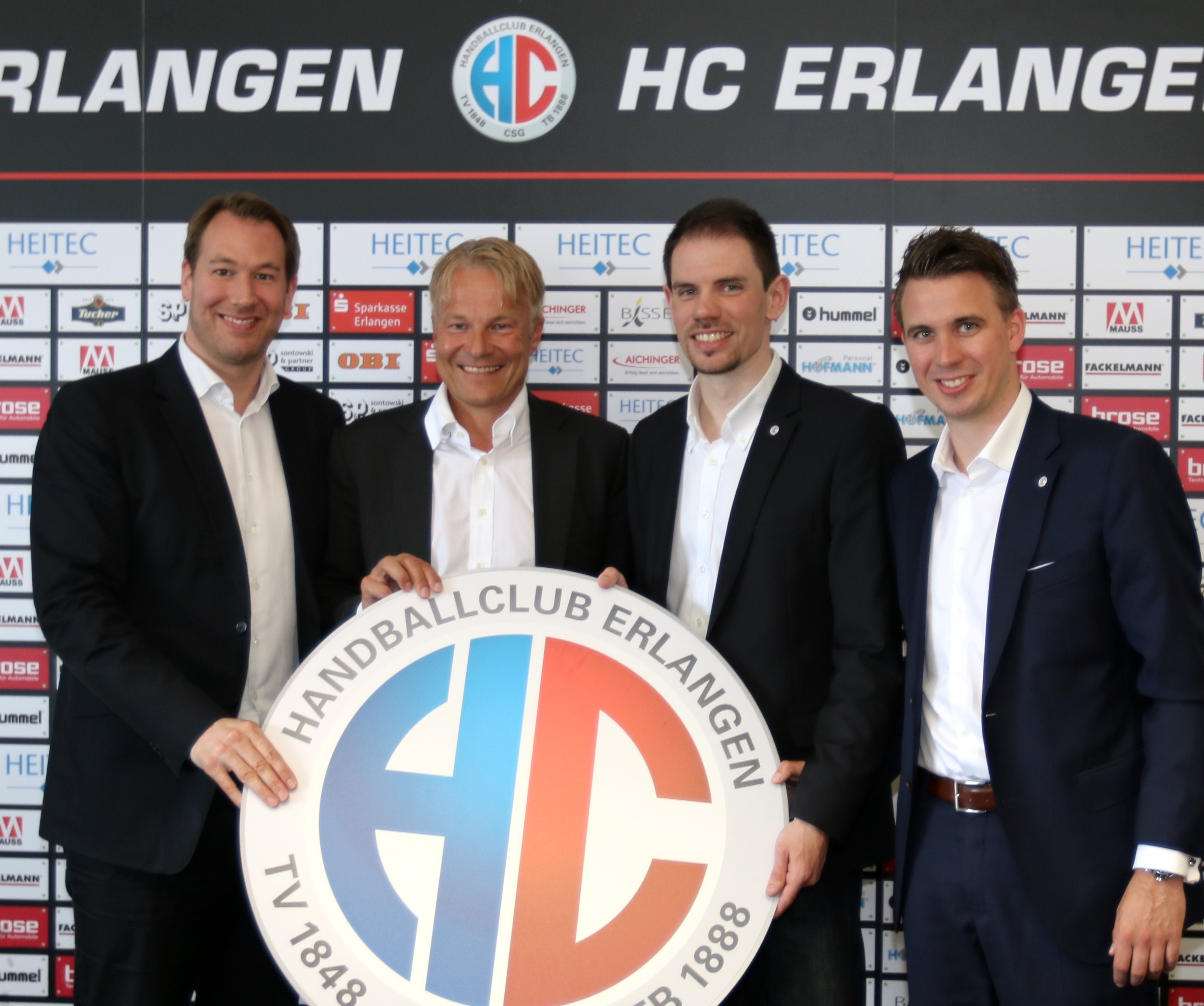 (Foto: hl-studios, Erlangen): HC Erlangen: Stefan Adam, Dr. Carsten Bissel, René Selke und Daniel (v.l.)