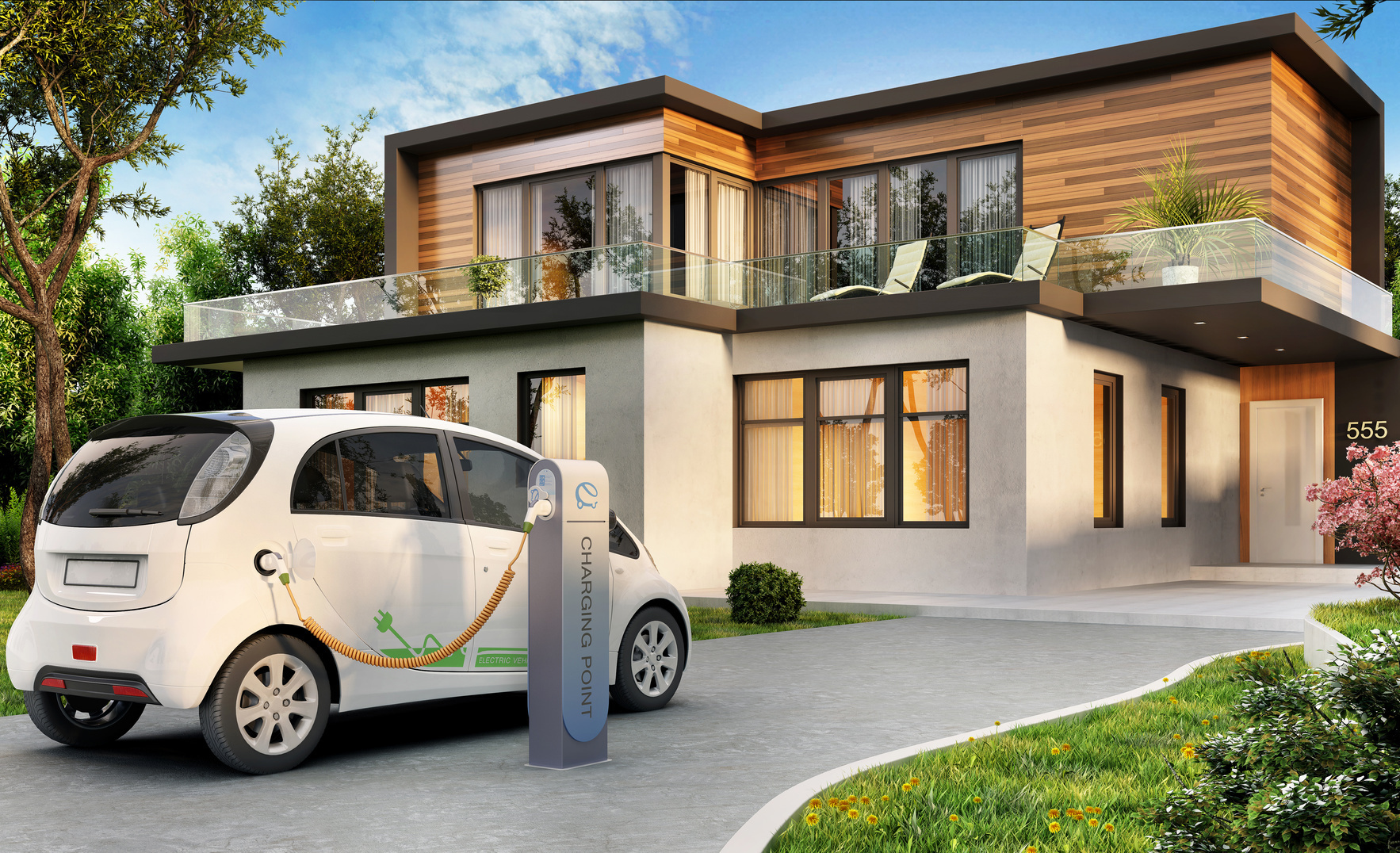 Sollte die Elektromobilität ein Erfolgsmodell werden, schaut es vor den Häusern in Zukunft vielleicht so aus.