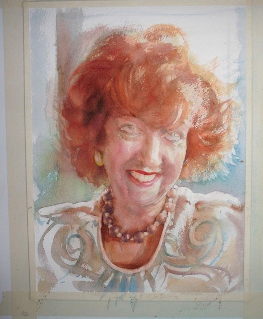 Eine flüchtige Aquarellzeichnung. Solche Vorzeichnungen entstehen viele, bevor das eigentliche Kunstwerk gemalt werden kann.