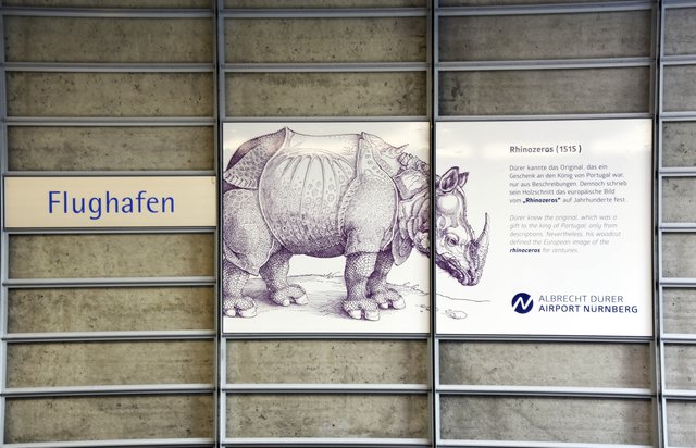 Kunstwerke von Dürer direkt in der U-Bahnstation zum Albrecht-Dürer-Airport. | Foto: Airport Nürnberg