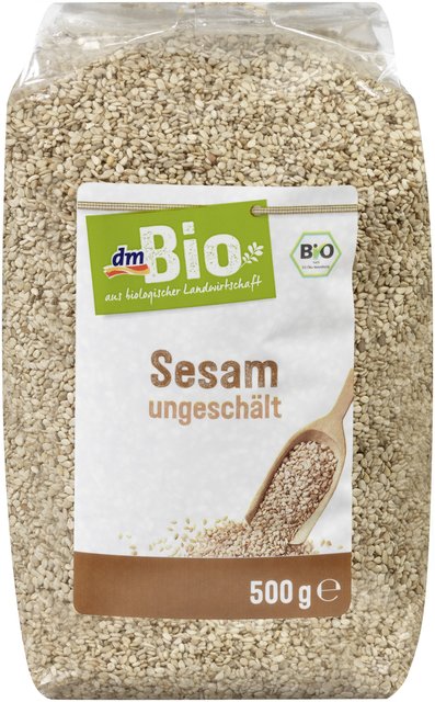 Der dm-drogerie Markt ruft aus Gründen des vorbeugenden Verbraucherschutzes den Artikel „dmBio Sesam ungeschält 500 g“ zurück. | Foto: dm