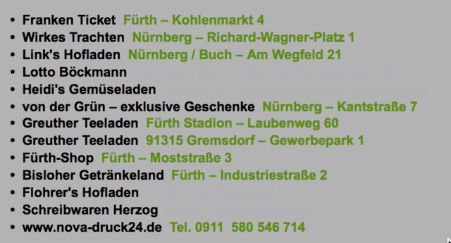 Verkaufsstellen Knoblauchsland Kalender.