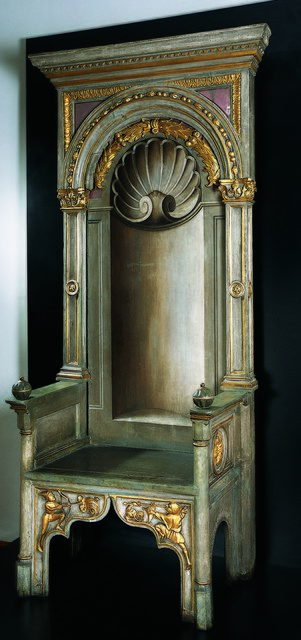 Der Kaiserthron aus dem Großen Ratssaal des Nürnberger Rathauses im Stadtmuseum im Fembo-Haus.