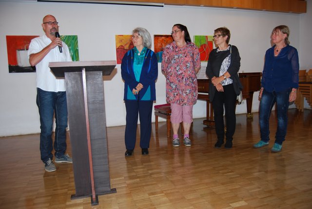 Peter Hauenstein mit Orga-Team (G. Schink-Miodek nicht anwesend)
