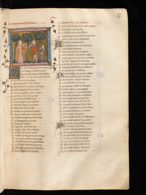 Guillaume de Machaut: Le remède de fortune, Buchmalerei auf Pergament, Sens (Île-de-France), 1371. | Foto: © Bürgerbibliothek Bern