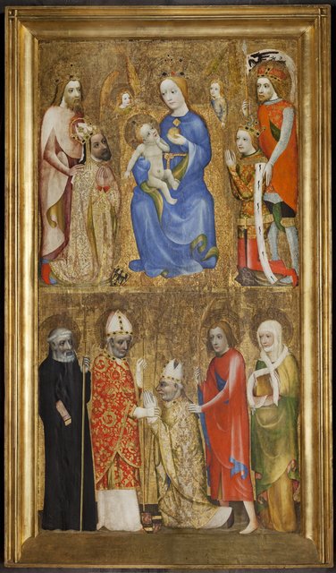 Votivtafel mit Darstellung von Kaiser Karl IV. (1316-1378)
um 1370. | Foto: © Nationalgalerie Prag