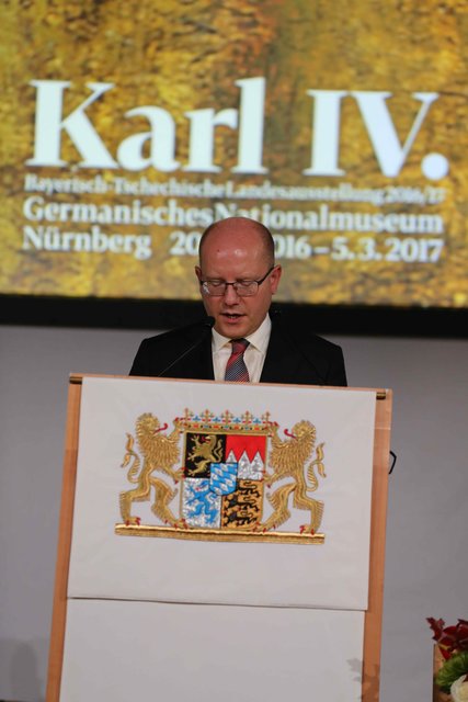 Der Ministerpräsident der Tschechischen Republik Bohuslav Sobotka bei seiner Eröffnungsansprache. | Foto: bayernpress
