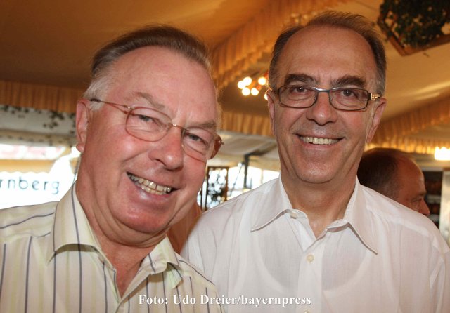 Dr. Peter Schönlein und sein Bruder Dr. Dieter H. Schönlein - Tucher-Medienstammtisch im Gigerlas-Lössel.