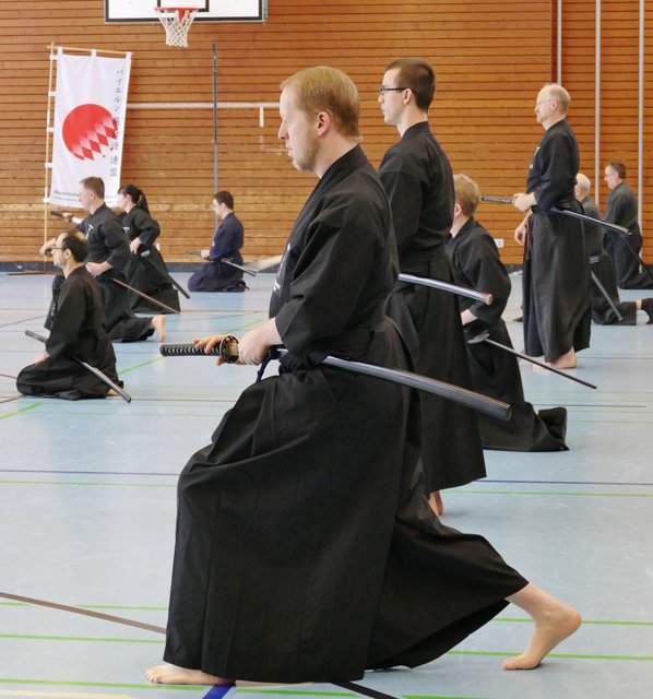 Alexander Frey, 2. Dan Iaido, von ZANCHIN Kampfkunst e.V. auf dem Oshogatsu-Lehrgang 2017 in Bamberg.