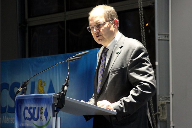 Christian Schmidt bei seiner Rede auf dem Neujahrsempfang der Fürther CSU. | Foto: Tom Schreiner